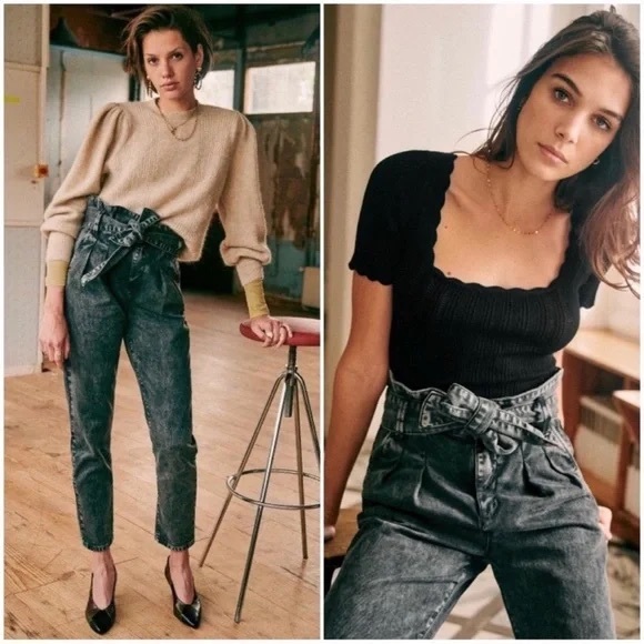 Sezane Denim - Sezane austin black wash jeans